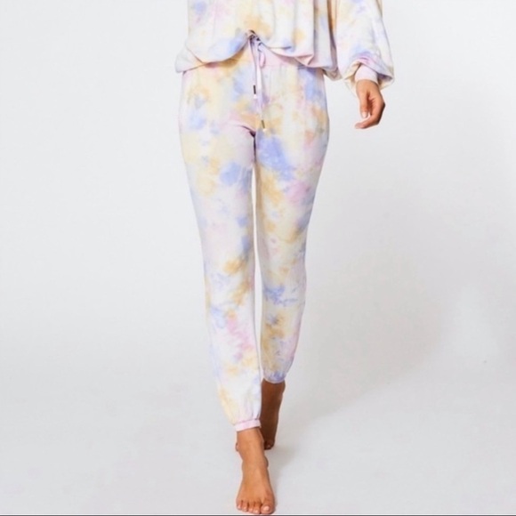 Young Fabulous & Broke Pastel Tie Dye Rayon Jogger Sweatpants - Picture 1 of 6